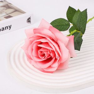 <b>Artificial</b> Rose Single <b>Stem</b> Silk Flower Handmade Wedding Home Decoration Multi Color Vase Arrangement - Product Image 4