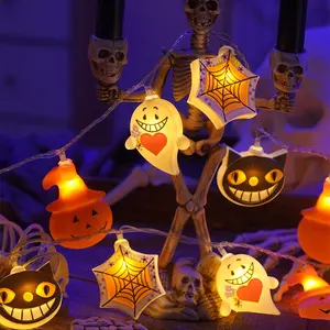 Halloween LED String Lights Outdoor Decoration Jack Ghost Bat Lights For Holiday Decor