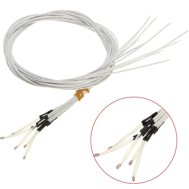 High Temperature NTC Thermistor Temperature Sensor 100K 3950 Waterproof for 3D Printer Hotbed and Heated Equipment