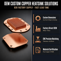 Dissipateur thermique à plaques froides en cuivre pur OEM, à ailettes rainurées, usiné avec précision CNC, brasé sous vide, pour serveur, GPU, IGBT, module laser