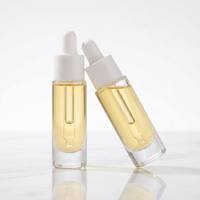 Botol Kaca Pipet Tetes Silinder Bening/Buram 15 ml untuk Minyak Atsiri, Botol Kaca Serum Cairan Perawatan Kulit 5ml 10ml 0.5oz