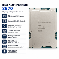 인텔 제온 플래티넘 8570 서버 CPU 56 코어 112 스레드 2.1GHz 4.0GHz 300MB L3 캐시 LGA4677 350W 프로세서