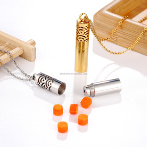 Stainless Steel Aromatherapy Diffuser Necklace Jewelry Perfume <b>Locket</b> Pendant Essential Oil Pendant - Product Image 6