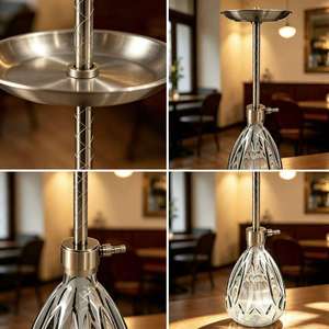 Clear Glass <b>Hookah</b> Metal Stand Mini <b>Hookah</b> Portable Water <b>Pipe</b> Desktop Smoking Set - Product Image 2