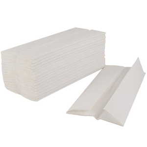 Serviette en papier pliée en C, 1 pli, en pâte de bois vierge, blanche, 32 g/m², 25,4 x 28 cm, jetable, pour toilettes commerciales, hôtels, bureaux - Product Image 6