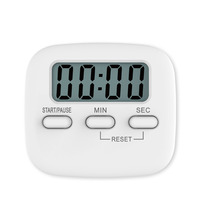 Minuteur de cuisine numérique en plastique écologique avec dos magnétique, compte à rebours, chronomètre, alarme sonore, grand écran LCD, support de fixation murale