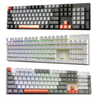 Clavier mécanique filaire OEM ODM 104 touches 1,5 m avec rétroéclairage LED pour bureau et jeux, prend en charge les langues personnalisées