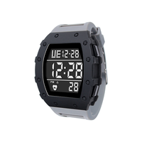 Montre numérique électronique noire avec affichage lumineux et fonction d'alarme pour étudiants