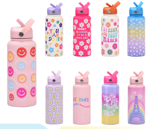 2025 nuevo hervidor deportivo de acero inoxidable gran capacidad de 1L Taza <span class=keywords><strong>Termo</strong></span> de impresión mango portátil pajita para regalos de negocios vacío - Product Image 1