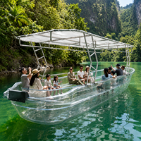 Bateau de tourisme transparent de grande capacité pour 16 passagers, idéal pour les projets de villégiature et les zones touristiques
