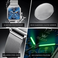 LOGO OEM 50 PIÈCES OLEVS Montre de luxe pour homme, mode, étanche, lumineuse, date, chronographe, classique, originale, montre à quartz pour homme, Reloj Hombr