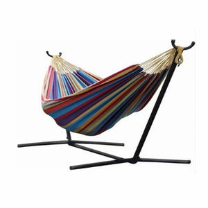 <span class=keywords><strong>Hamac</strong></span> double en coton <span class=keywords><strong>avec</strong></span> <span class=keywords><strong>support</strong></span> pliable en acier et sac de transport - Product Image 6