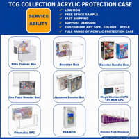Boîte de présentation en acrylique avec protection UV à 99 % pour TCG ETB Booster Bundle, fermeture magnétique, boîte de rangement pour collection