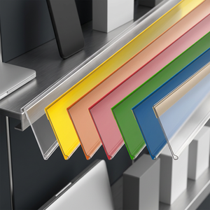 Self-Adhesive <b>Clear</b> PVC Plastic <b>Shelf</b> Price Tag Holder Label Data Strip for Supermarket Grocery Retail - Product Image 1