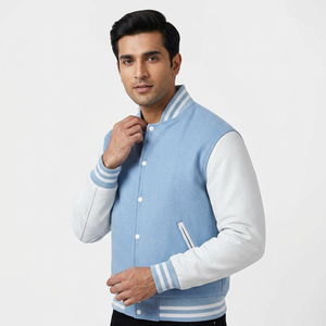 Veste universitaire de baseball rouge et noire la plus vendue, unisexe, avec manches en cuir personnalisées, en tissu de laine, à capuche et patchwork sur le devant - Product Image 1