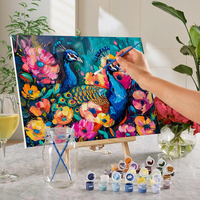 1pc, 40x50 peinture par numéros, peinture sans cadre de paon, peinture de décoration de couleur faite à la main bricolage