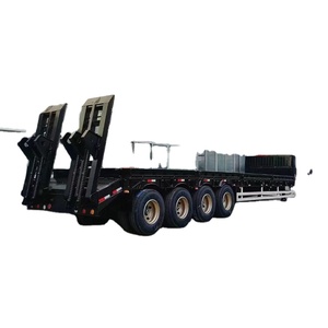 2025 שנת hstar מפעל למכירה 4 xles100 טון מטען נמוך חובה מחפר תחבורה צעד טיפה טיפה מיטה מיטה נמוכה חצי טריילר משאית - Product Image 4