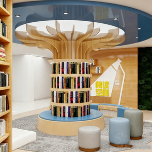 La Biblioteca Chiquitos utilizza vetrine multifunzionali per libri <span class=keywords><strong>con</strong></span> luci sopra le librerie e divani sotto. - Product Image 6