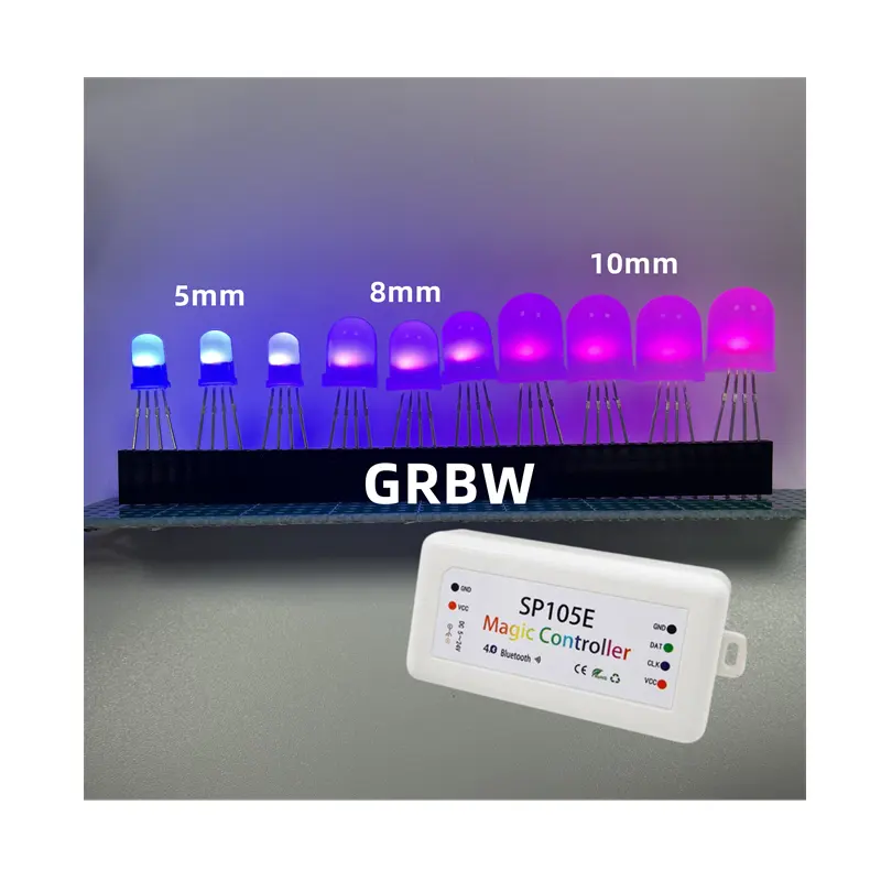 Diode 4 en 1 de 5mm, forme personnalisée, claire/diffuse 4000-5000K, contrôle de Point adressable, LED RGBW, nouvelle collection