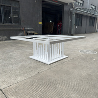 Mesa de Centro Moderna de Acero Inoxidable, Adecuada para Actividades al Aire Libre Como Hoteles, Bodas y Fiestas