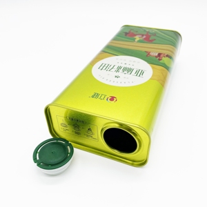 OEM/ODM Boîte en fer blanc rectangulaire vide de 1L pour huile d'olive comestible avec couvercle en plastique - Product Image 5