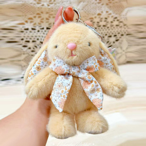 Llaveros de Peluche Genuinos de <span class=keywords><strong>Conejo</strong></span> Wendi, Colgantes de Peluche con Lazo de Mariposa, Juguetes de Animales de Peluche, Pequeños Peluches Adorables, Muñecos de Compañía Reconfortantes - Product Image 4