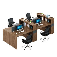 XTBGZ-021 de bureau moderne en forme de l ensemble de mobilier de bureau avec bureau et chaise pour le personnel table de travail en mélamine durable