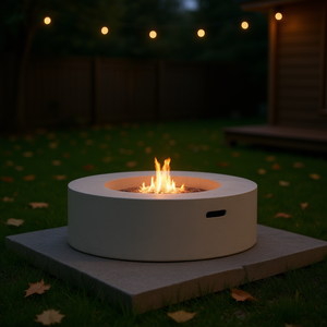 Braciere Rotondo in Calcestruzzo MgO a Propano 50000 Btu per Esterni Grigio Chiaro Autoportante - Product Image 2