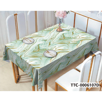 Nappe de table semi-circulaire moderne à motif paysager en plastique, imperméable et anti-taches, idéale pour la maison et les fêtes – Meilleure vente