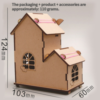 Jouet scientifique STEM en gros, mini moulin à vent solaire en bois à monter soi-même, modèle de maison, kit d'assemblage pour les élèves du primaire.
