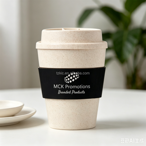 Gobelet à café en coque de riz de 12 oz avec couvercle à vis - Product Image 6