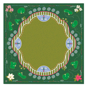 Tapis de <span class=keywords><strong>Mahjong</strong></span> Thème Golf Américain - Design de terrain de golf vert avec balles et gants de golf, tapis de jeu silencieux antidérapant avec règle de Charleston - Product Image 3