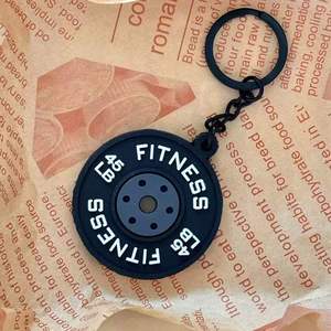 3D <b>Weight</b> Plate Barbell Rubber Gym Fitness Series Soft Plastic Key Chain Creative Key Chain Gift Accessories - Product Image 4