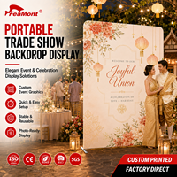 FEAMONT Support de toile de fond pour photomaton de mariage, bannière en tissu élégante pop-up, mur photo pour réception, impression de logo personnalisée