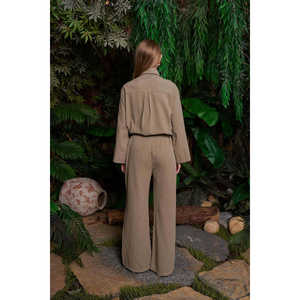 Women's Palazzo Linen Trousers Casual Wide-Leg Baggy Pants with <b>Elastic</b> <b>Waist</b> XL Size Canvas Closure Type - Product Image 4