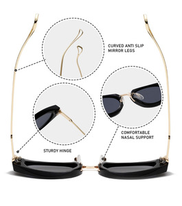 New xu hướng biểu tượng tùy chỉnh unisex người phụ nữ thời trang Cat Eye Sun Glasses UV 400 Designer + Sun + Kính - Product Image 4