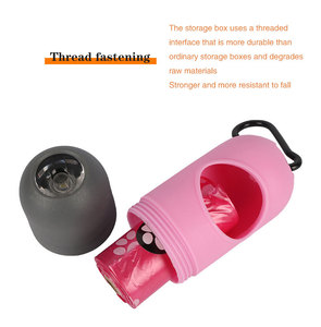 Distributeur de sacs à déjections canines en plastique avec éclairage LED, design capsule portable et pelle à crottes pour support de sacs à excréments de chien - Product Image 3