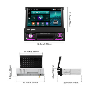 Autoradio Android Podofo 7'' 1 Din, écran tactile rétractable 4+64G, Carplay et Android Auto sans fil, BT/WIFI/GPS USB - Product Image 5