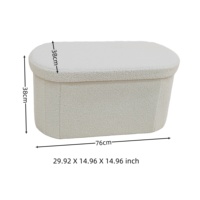 Bailey chaise personnalisée ellipsoïde velours stockage pouf pliant salon stockage pouf chaise avec pouf