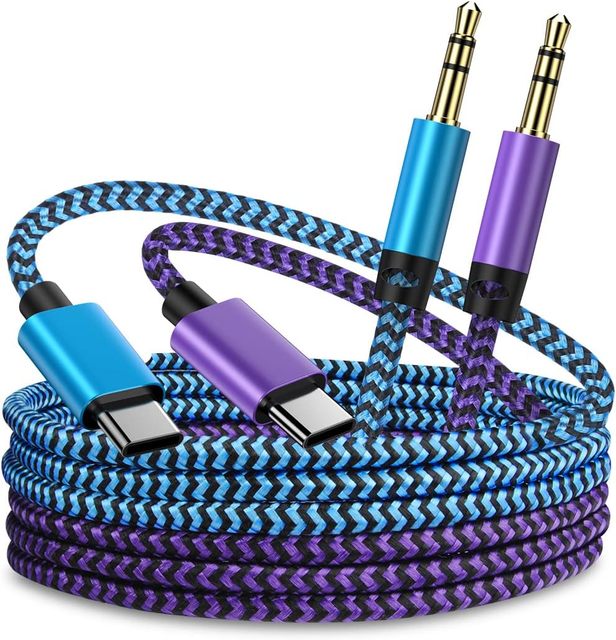 USB C to 3.5mm Nylon Braided Aux Cable Type C to Male Adapter Stereo  Audio Cord  Type c Aux Cable for iPhone 16 /15