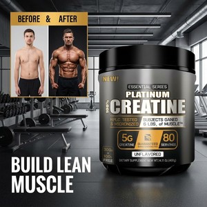 <span class=keywords><strong>Creatina</strong></span> Micronizada de Alta Pureza, 80 Porciones, Sin Sabor, Ganador de Masa Muscular, Suplemento de Fuerza Post-Entrenamiento, Levantamiento de Pesas - Product Image 4
