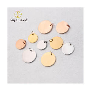 Ciondolo a disco in acciaio inossidabile lucido con anello per appendere, 6-30mm, multi-standard, personalizzabile con incisione - Product Image 2