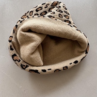 Bonnet tricoté jacquard Wins Flying pour femme, bonnet d'extérieur chaud à imprimé léopard avec protection auditive épaisse, bonnet tricoté pour homme