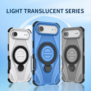 Coque de téléphone portable pour iPhone 17 Air, luxe, antichoc, transparente, avec recharge sans fil, anneau magnétique, protection robuste, coque arrière - Product Image 2