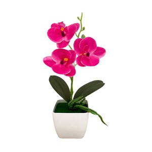 Orchidées Phalaenopsis artificielles en pot de 26 cm pour le bureau, le salon ou la décoration de bureau - Product Image 5