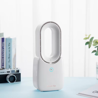 Ventilateur de bureau mini silencieux à 3 vitesses, rechargeable par USB, sans pales, en plastique, avec lumière LED, OEM, numérique, d'urgence, portable, classe énergétique