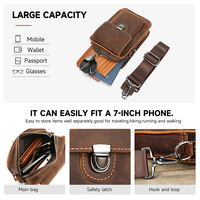 Sac banane en cuir véritable Crazy Horse MARRANT, sacoche de ceinture pour téléphone portable, petit sac bandoulière, sac banane en cuir pour homme