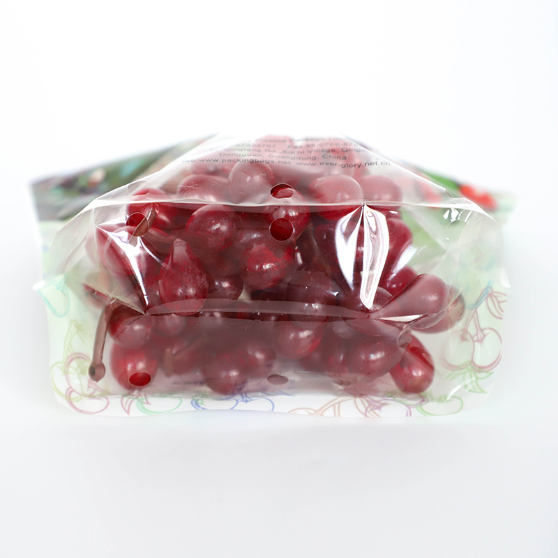 Zip lockk Clear Stand Up Fruit Pouch Packaging Bags, Vented Produce Bags with zipper, retail vegetable fruit