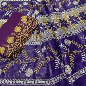 Tissu Jacquard <span class=keywords><strong>Bazin</strong></span> Riche en Coton Peigné 100% Biologique - Antistatique, Ignifuge, Résistant à l'Eau - <span class=keywords><strong>Mariage</strong></span> Nigérian - Product Image 2