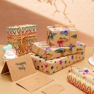 Factory Direct 80g Thicken Kraft <b>Paper</b> Star <b>Birthday</b> Hearts Gift Box Luxury Roll <b>Paper</b> for Packaging <b>Wrapping</b> <b>Paper</b> - Product Image 3